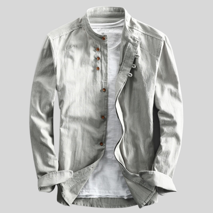 Oliver | Elegant Slim Fit Skjorta Med Öppen Krage 0