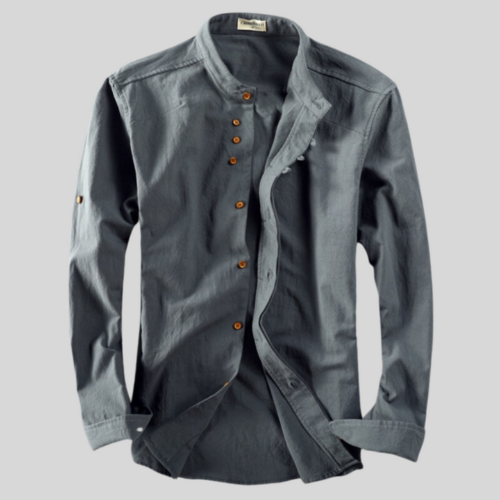 Oliver | Elegant Slim Fit Skjorta Med Öppen Krage 1