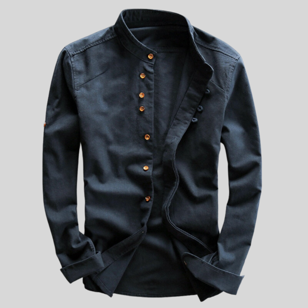 Oliver | Elegant Slim Fit Skjorta Med Öppen Krage 3