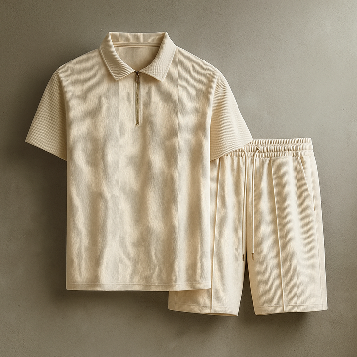 Oliver | Elegant Slimmad Herrdräkt med Våffeltextur 0