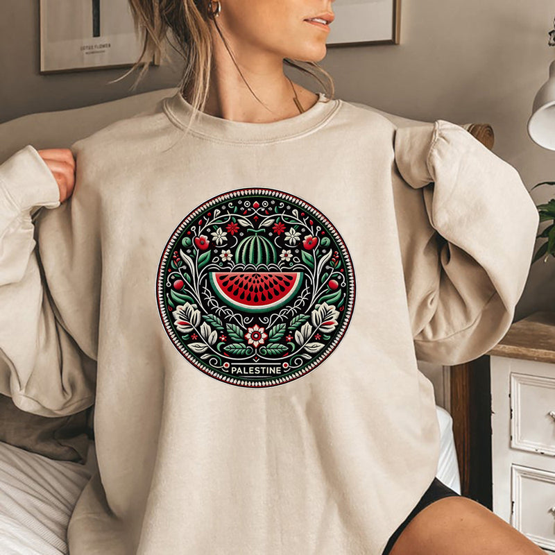 Oliver | Färgglad Långärmad T-shirt Herr med Vattenmelontryck 1