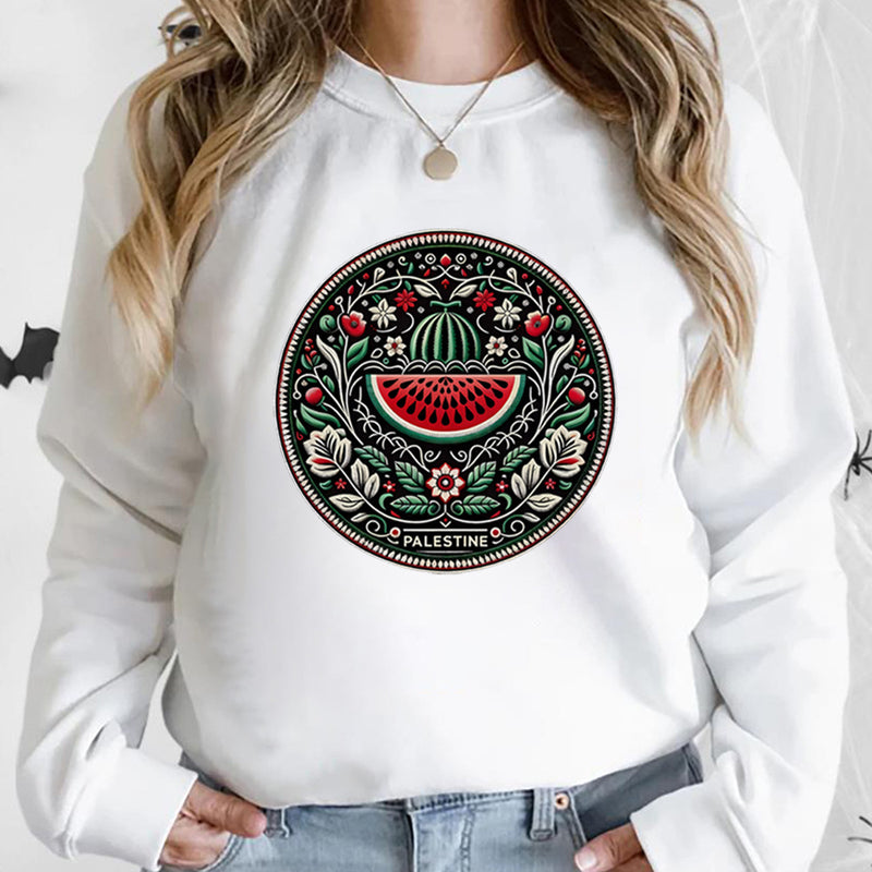 Oliver | Färgglad Långärmad T-shirt Herr med Vattenmelontryck 2
