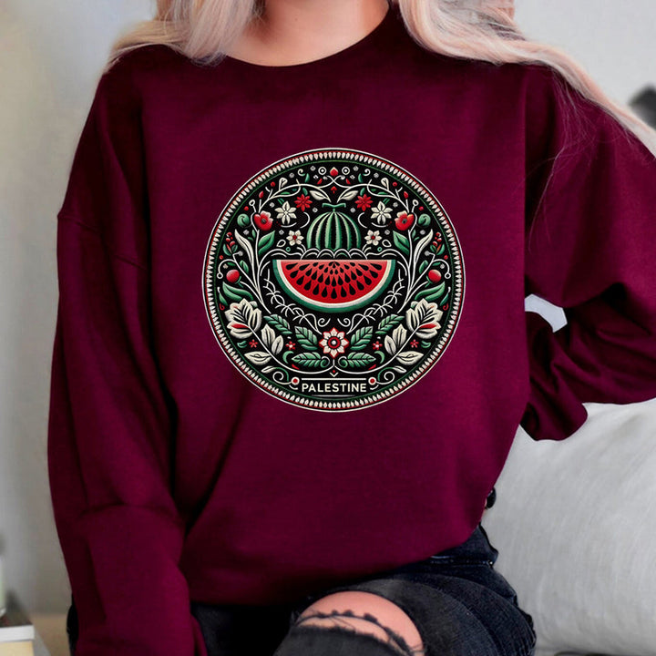 Oliver | Färgglad Långärmad T-shirt Herr med Vattenmelontryck 4