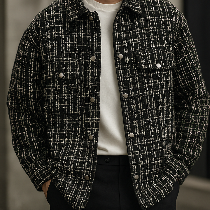 Oliver | Klassisk Rutnäts Skjortjacka i Tweed 1
