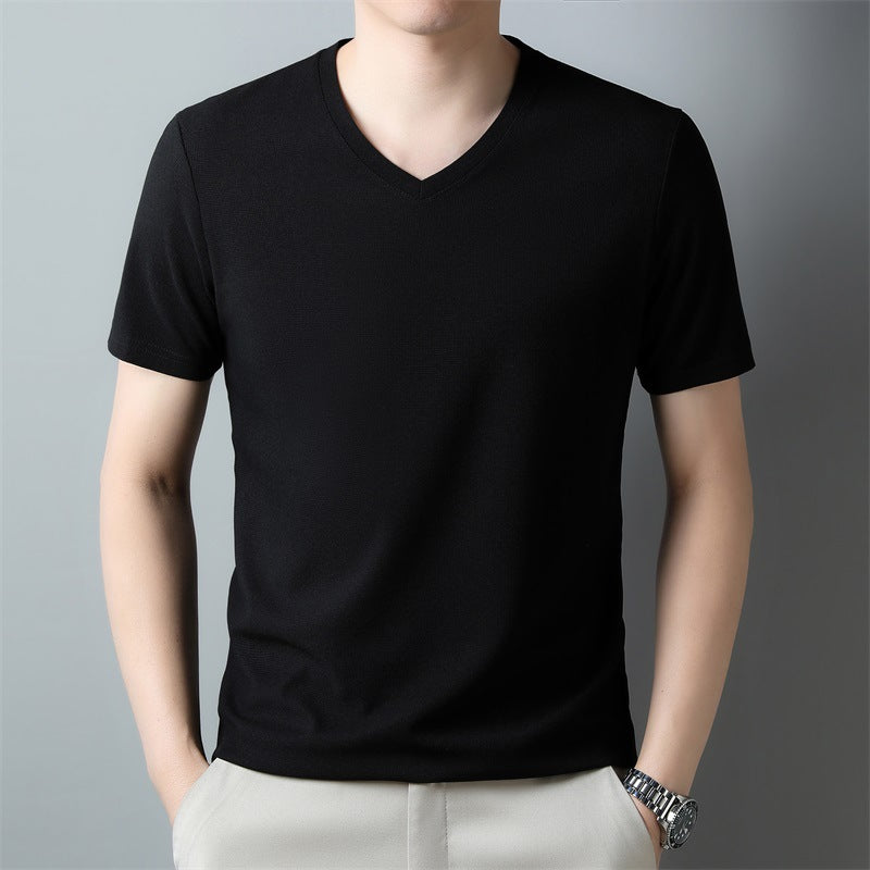 Oliver | Kvalitets Vit T-Shirt Herr med V-ringning 0