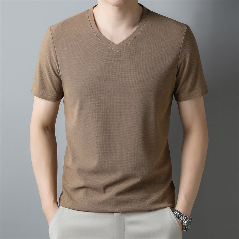 Oliver | Kvalitets Vit T-Shirt Herr med V-ringning 4