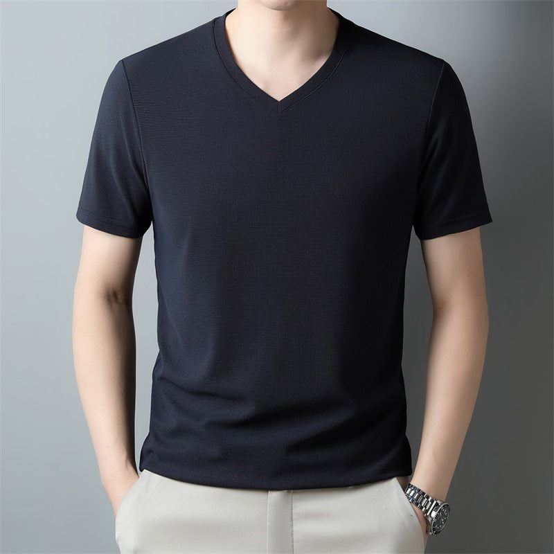 Oliver | Kvalitets Vit T-Shirt Herr med V-ringning 6