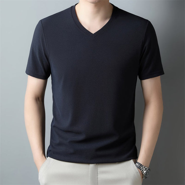 Oliver | Kvalitets Vit T-Shirt Herr med V-ringning 6
