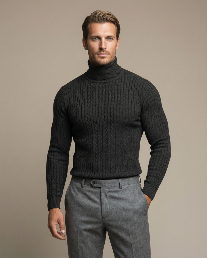 Oliver | Modern Ribbad Turtleneck Tröja för Vintern 0