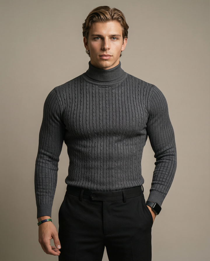 Oliver | Modern Ribbad Turtleneck Tröja för Vintern 1
