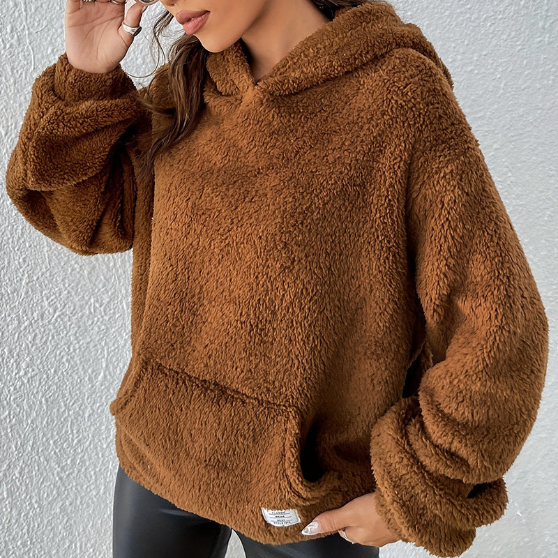 Oliver | Mysig Brun Hoodie med Huva 1