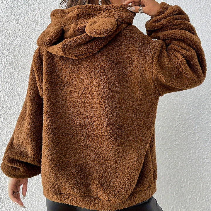 Oliver | Mysig Brun Hoodie med Huva 2