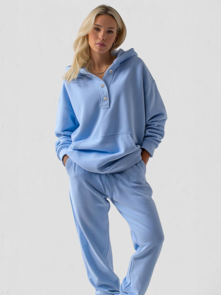 Oliver | Oversize Huvtröja med Knappar och Justerbar Design 5