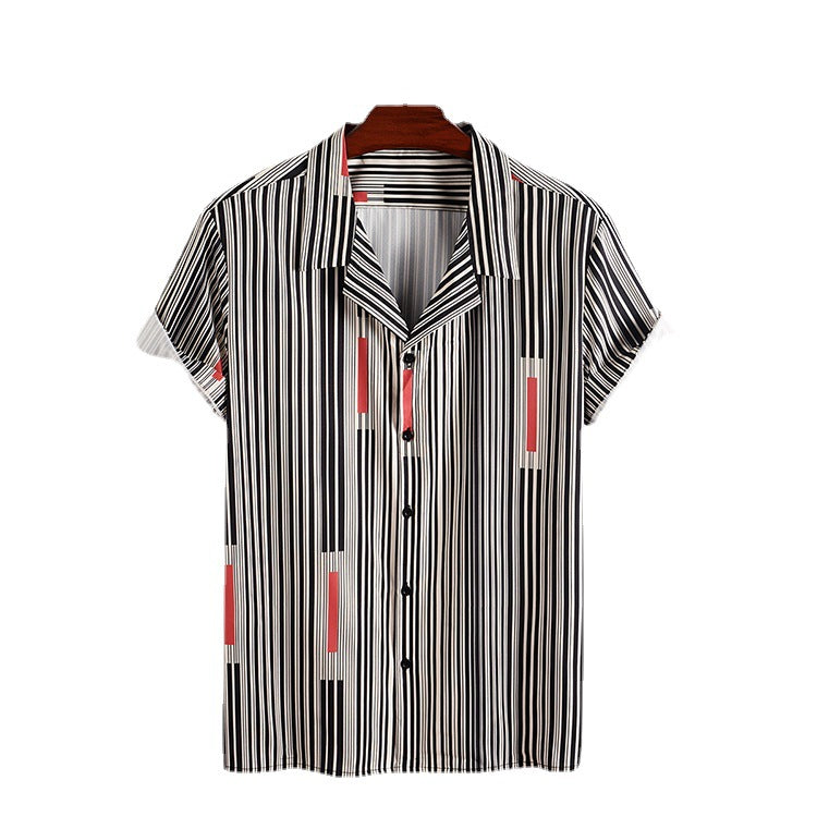 Oliver | Randig Slim Fit Kortärmad Kofta 0