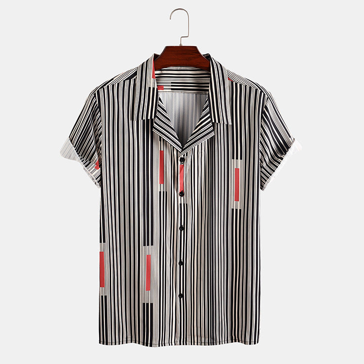 Oliver | Randig Slim Fit Kortärmad Kofta 1