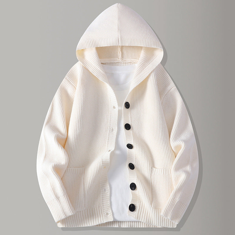 Oliver | Ribbed Knit Hoodie Cardigan for Men 1