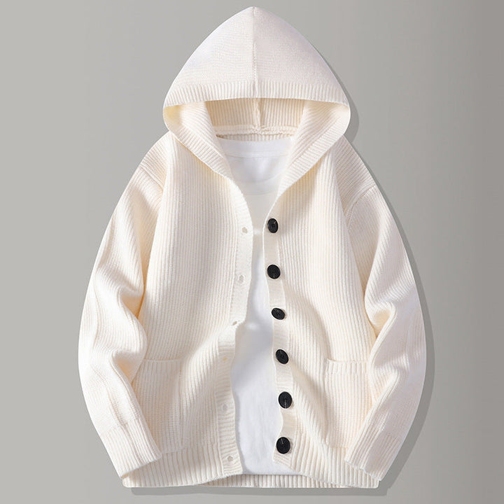 Oliver | Ribbed Knit Hoodie Cardigan for Men 1