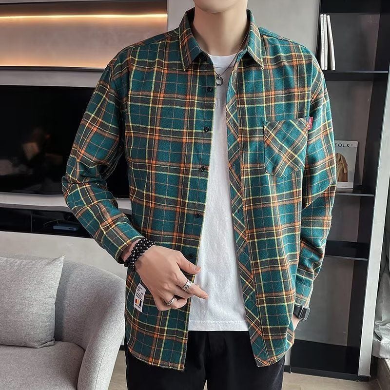 Oliver | Rutig Långärmad Skjorta för Vårbruk med Slim Fit 1