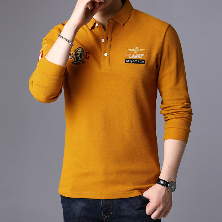 Oliver | Slim Fit Långärmad T-shirt Herr med Slagkrage 1