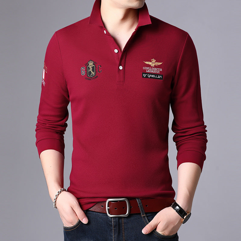 Oliver | Slim Fit Långärmad T-shirt Herr med Slagkrage 2