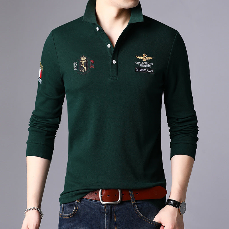 Oliver | Slim Fit Långärmad T-shirt Herr med Slagkrage 3