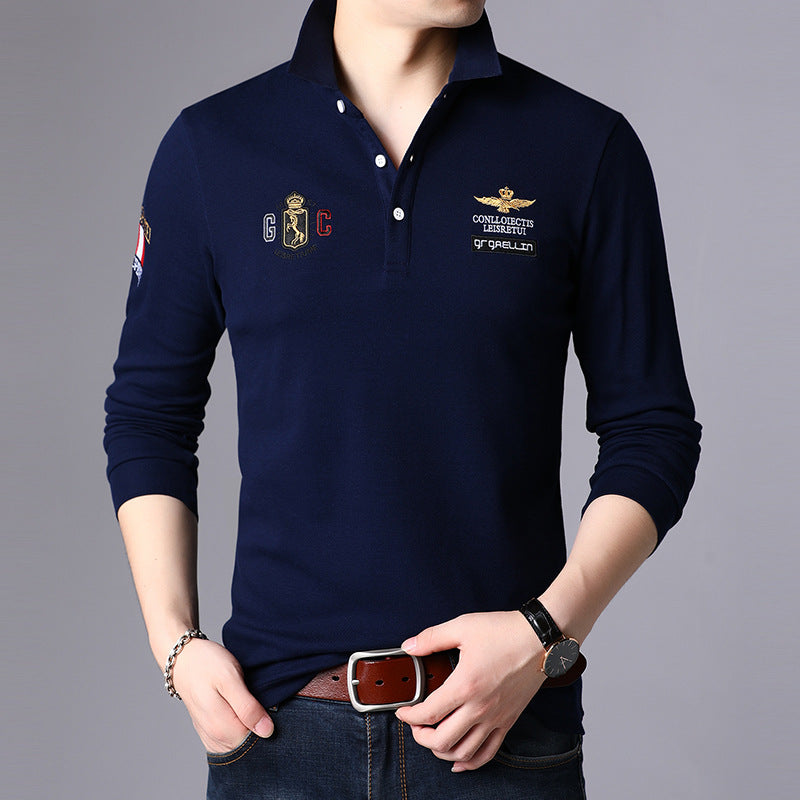 Oliver | Slim Fit Långärmad T-shirt Herr med Slagkrage 5