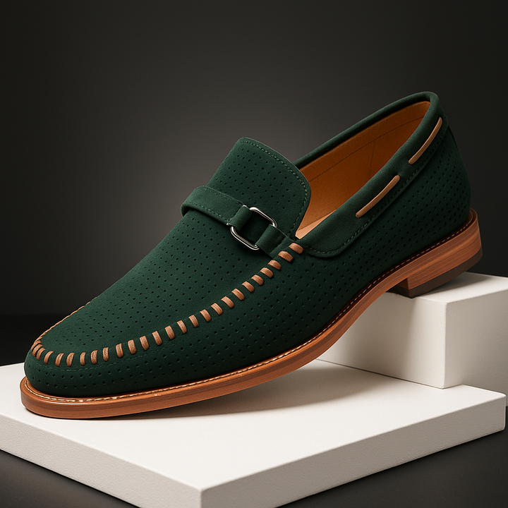 Oliver | Svarta Vadderade Loafers för Dam med Perforerad Design 0
