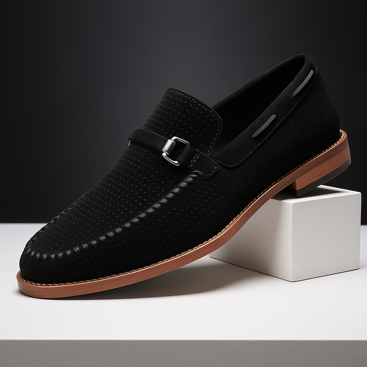 Oliver | Svarta Vadderade Loafers för Dam med Perforerad Design 2