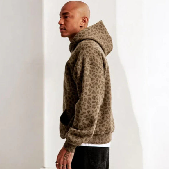 Oliver | Vinter Leopardmönstrad Hoodie med Avslappnad Passform 1