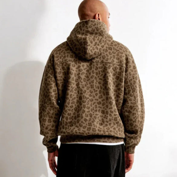 Oliver | Vinter Leopardmönstrad Hoodie med Avslappnad Passform 2