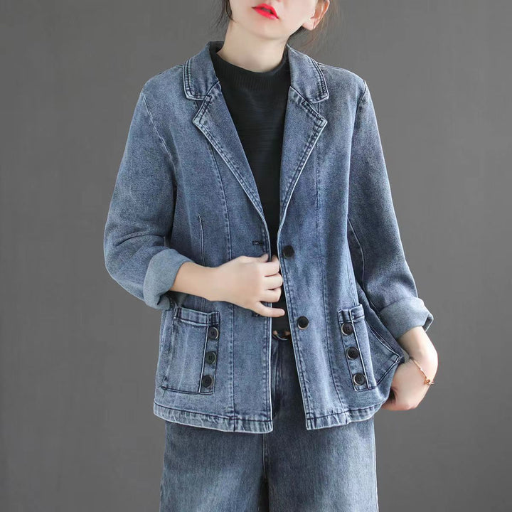 Olivia | Avslappnad Patchwork Långärmad Topp med Fickor 3