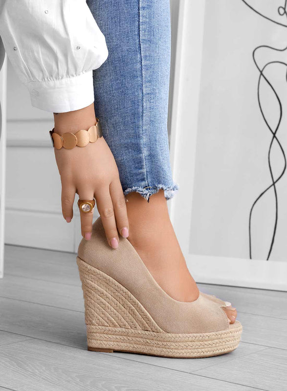 Olivia | Bekväm Öppen Tå Kilklack Sandal 1