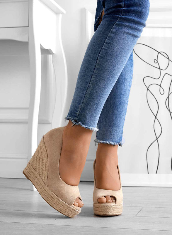 Olivia | Bekväm Öppen Tå Kilklack Sandal 4