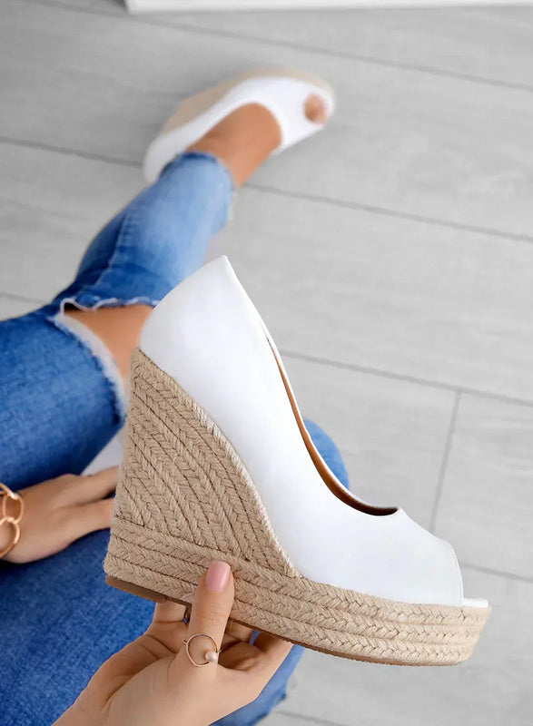 Olivia | Bekväm Öppen Tå Kilklack Sandal 5