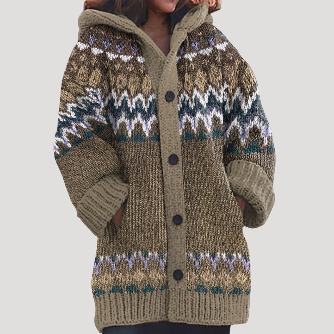 Olivia | Chunky Knit Hooded Cardigan för Kalla Dagar 1