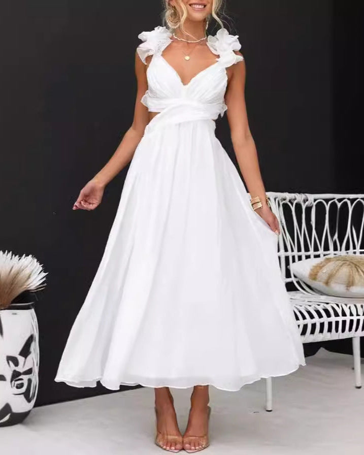 Olivia | Elegant Ärmlös Klänning med Volangkjol 1