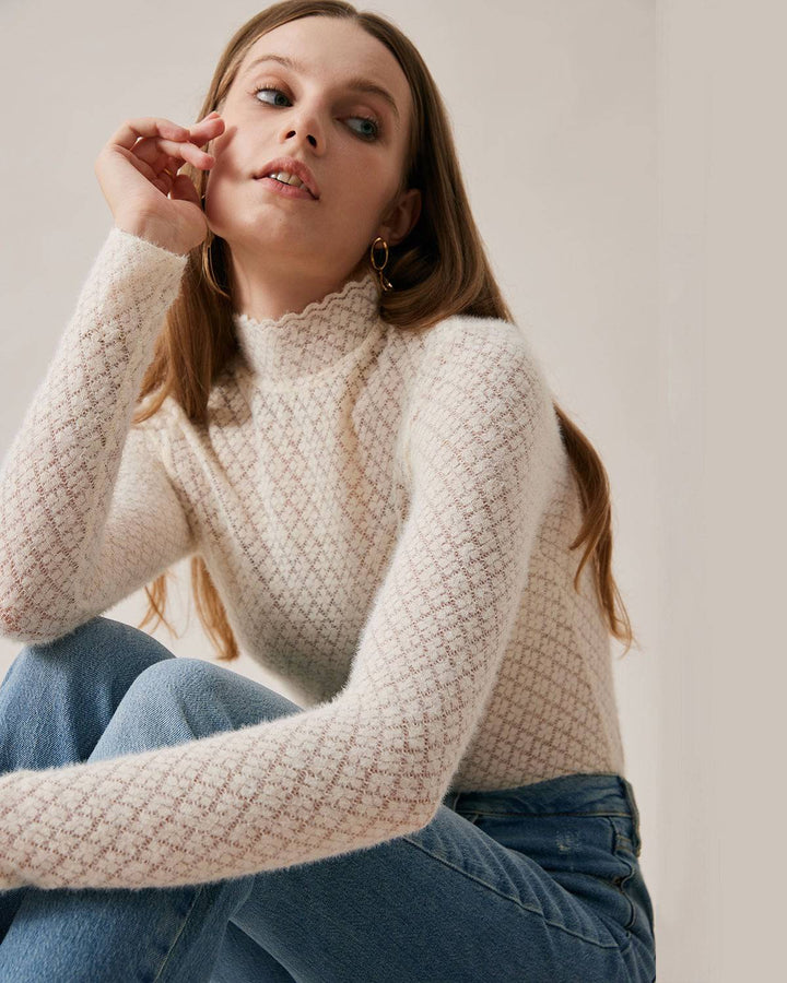 Olivia | Elegant Genomskinlig Stickad Topp 4