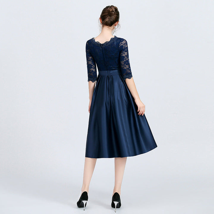 Olivia | Elegant Mellanlång Klänning med Dragkedja 3