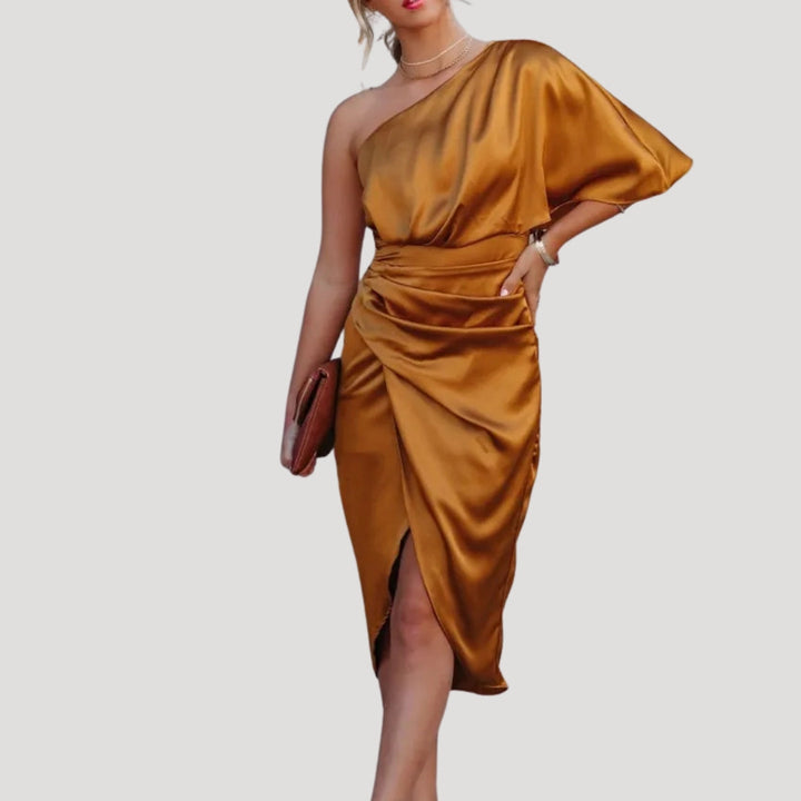 Olivia | Elegant One Shoulder Midiklänning 5