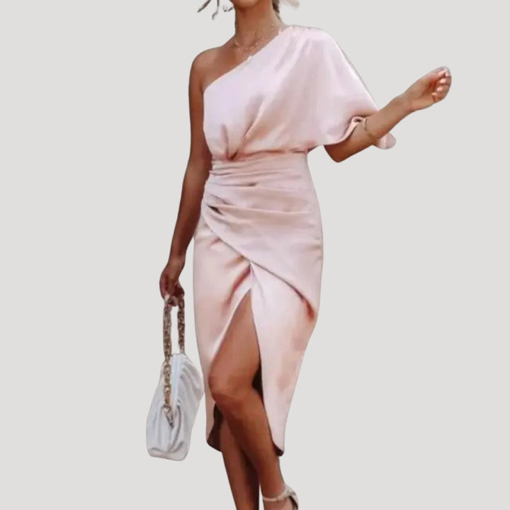 Olivia | Elegant One Shoulder Midiklänning 6