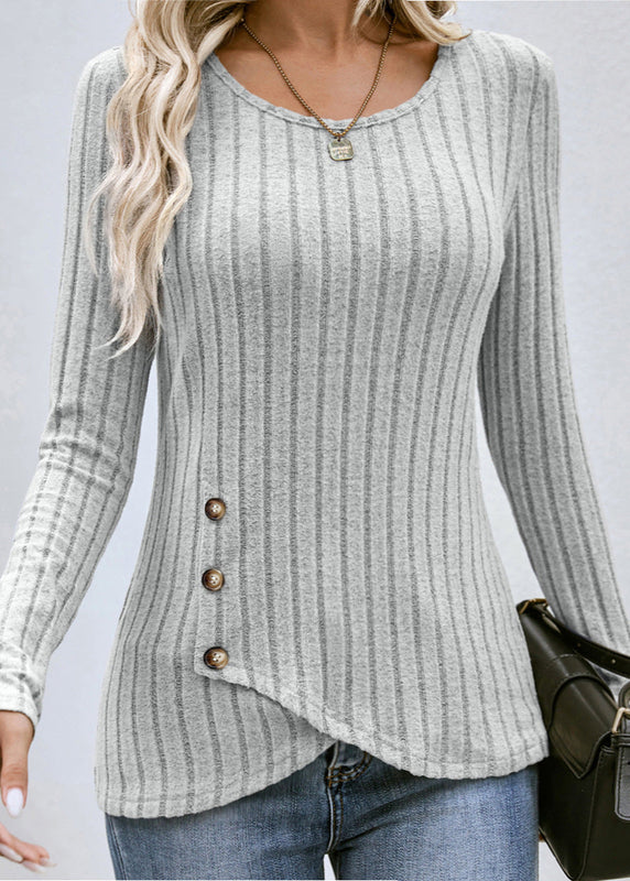 Olivia | Elegant Slim Fit Hösttröja Med Knappdetaljer 2