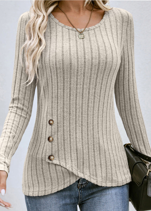 Olivia | Elegant Slim Fit Hösttröja Med Knappdetaljer 3