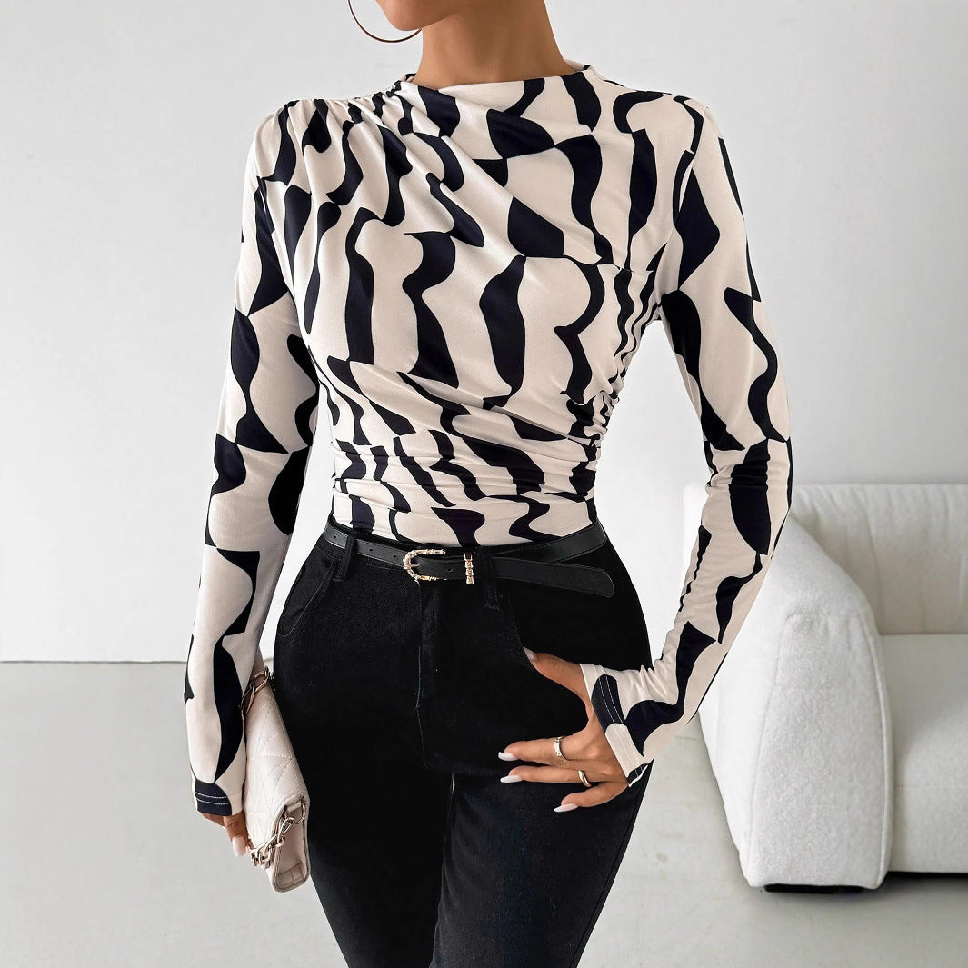 Olivia | Elegant Slim Fit Topp med Stående Krage 0