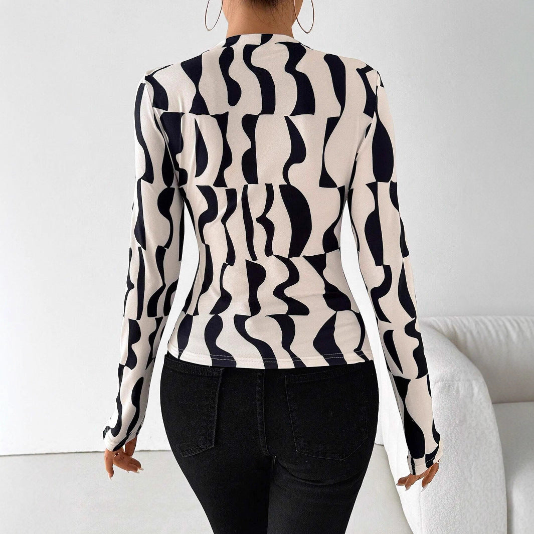 Olivia | Elegant Slim Fit Topp med Stående Krage 2