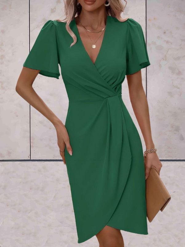 Olivia | Elegant Slim Fit Vårklänning Med Böljande Ärmar 1