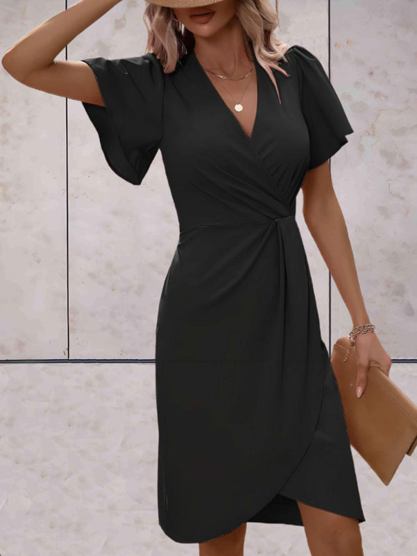 Olivia | Elegant Slim Fit Vårklänning Med Böljande Ärmar 2