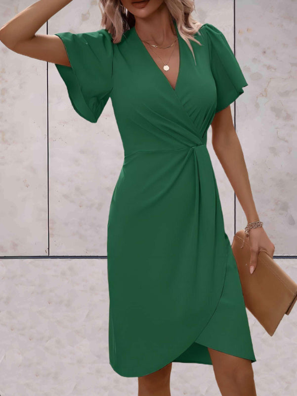 Olivia | Elegant Slim Fit Vårklänning Med Böljande Ärmar 3