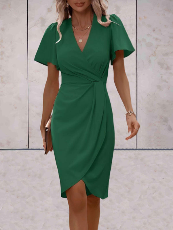 Olivia | Elegant Slim Fit Vårklänning Med Böljande Ärmar 5