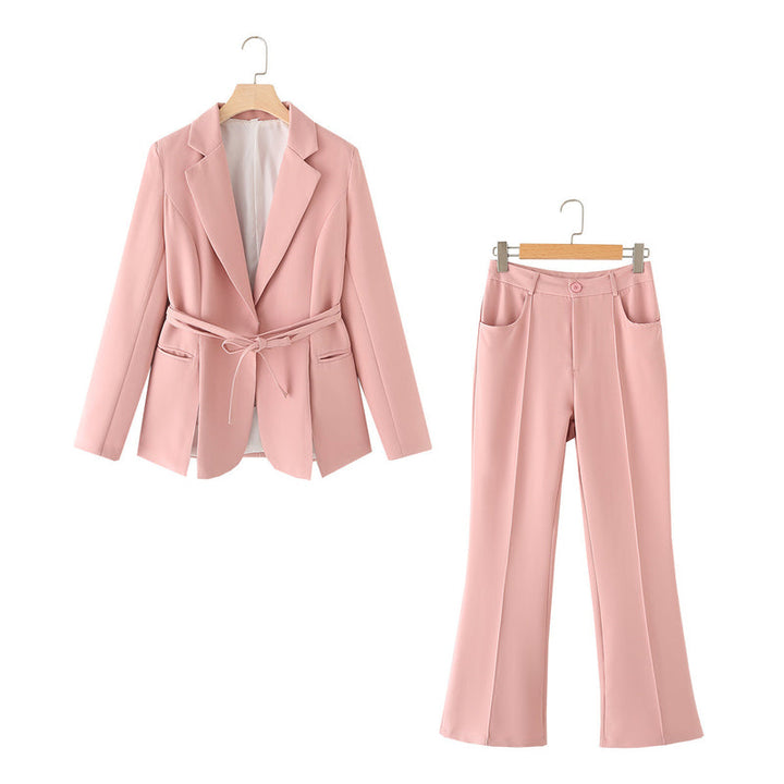 Olivia | Elegant Vårkavaj och Byxset med Skärp 0