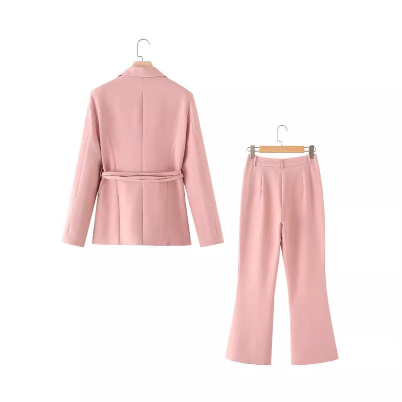 Olivia | Elegant Vårkavaj och Byxset med Skärp 1
